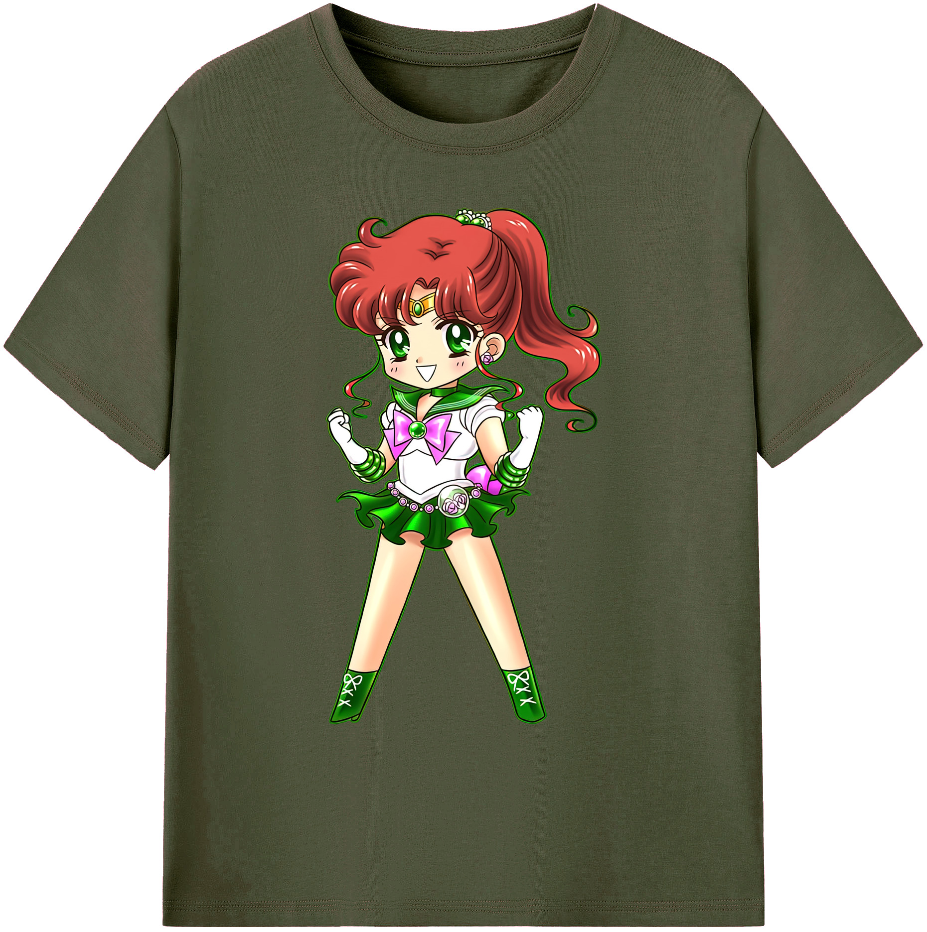 （画像用） 美少女戦士セーラームーン 木野 まこと きの まこと Sailor Moon Kino Makoto （セーラージュピター；Sailor Jupiter） 綿100％ メンズ半袖Tシャツ｜肌触りやわらか＆通気性
